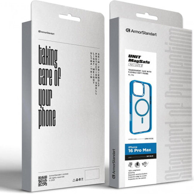 Чехол-накладка ArmorStandart Unit MagSafe для Apple iPhone 16 Pro Max Sky Blue (ARM78720)