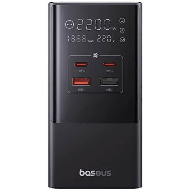 Сетевое зарядное устройство Baseus GaN PowerCombo Tower Digital PowerStrip 35W Black (E00023606113-00)