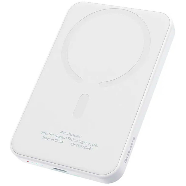 Внешний аккумулятор Baseus Magnetic Mini Wireless Fast Charge Power Bank 5000mAh 20W White (PPCXM05/P10022106222-00)