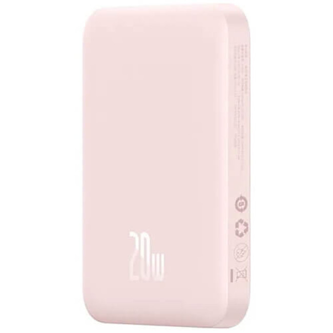 Внешний аккумулятор Baseus Magnetic Mini Wireless Fast Charge Power Bank 6000mAh 20W Pink (PPCX130004)
