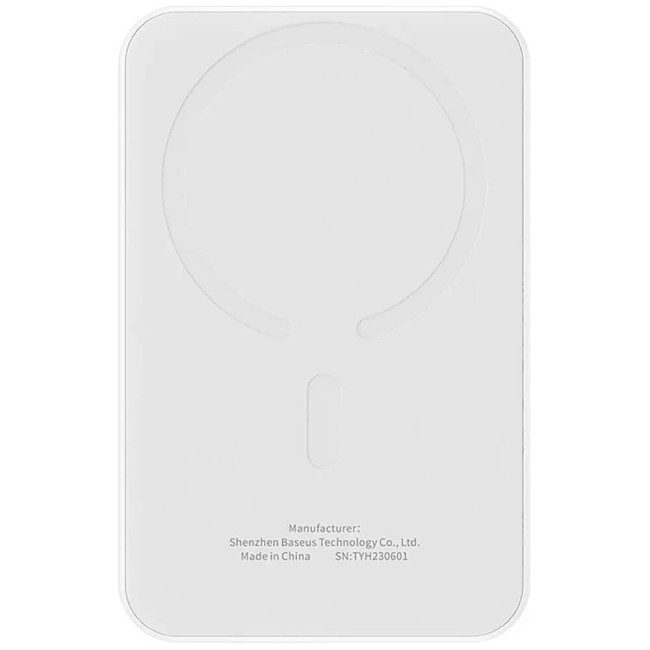 Внешний аккумулятор Baseus Magnetic Mini Wireless Fast Charge Power Bank 5000mAh 20W White (PPCXM05/P10022106222-00)