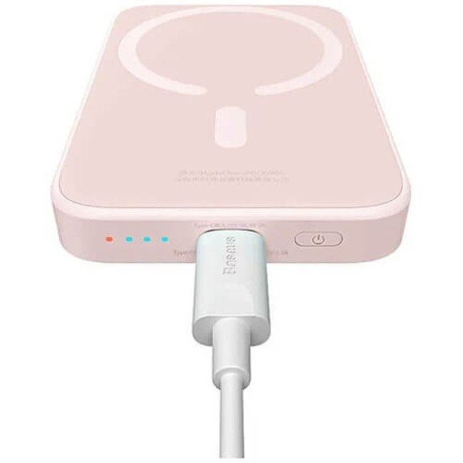 Внешний аккумулятор Baseus Magnetic Mini Wireless Fast Charge Power Bank 6000mAh 20W Pink (PPCX130004)