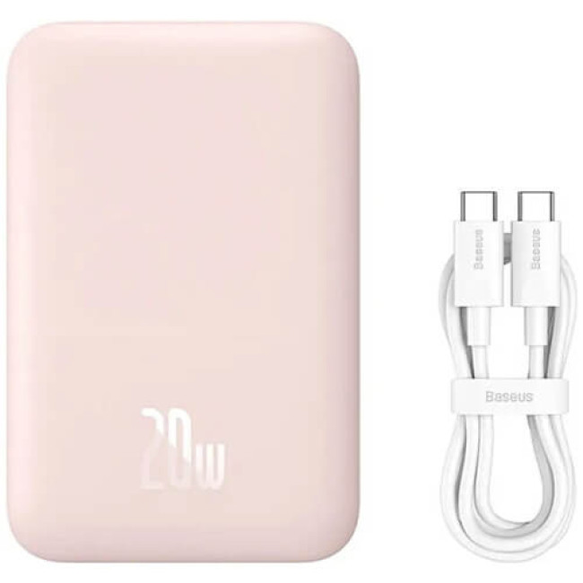 Внешний аккумулятор Baseus Magnetic Mini Wireless Fast Charge Power Bank 6000mAh 20W Pink (PPCX130004)