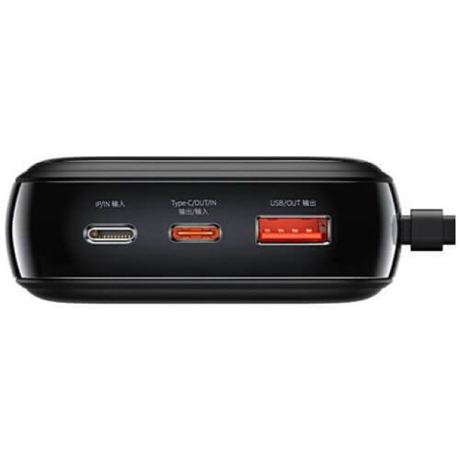 Внешний аккумулятор Baseus Power Bank 20000mAh с USB-C Cable Q Pow Display 22.5W Black (PPQD-I01, PPQD040101)