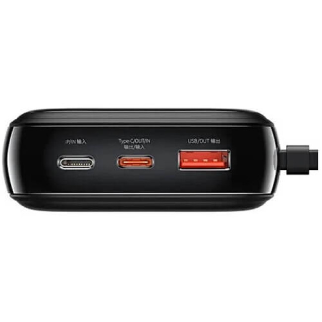 Внешний аккумулятор Baseus Qpow quick charging (With IP Cable) 20000mAh 20W Black (PPQD-H01)
