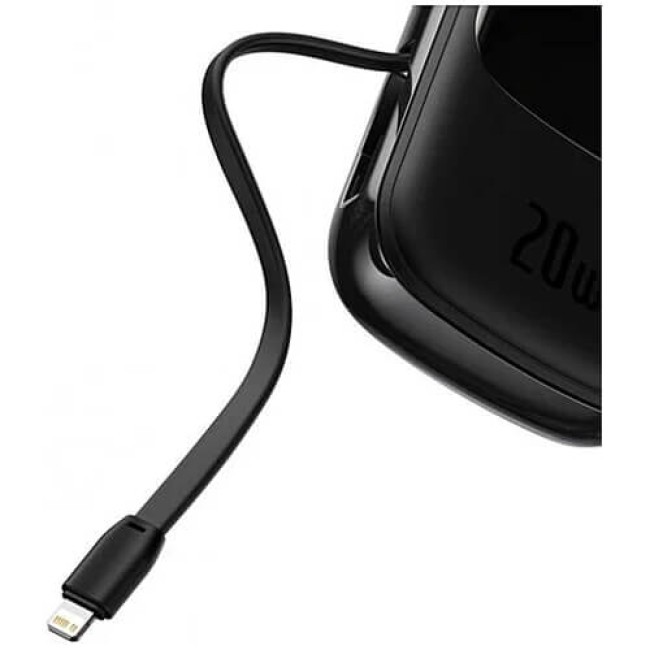 Внешний аккумулятор Baseus Qpow quick charging (With IP Cable) 20000mAh 20W Black (PPQD-H01)
