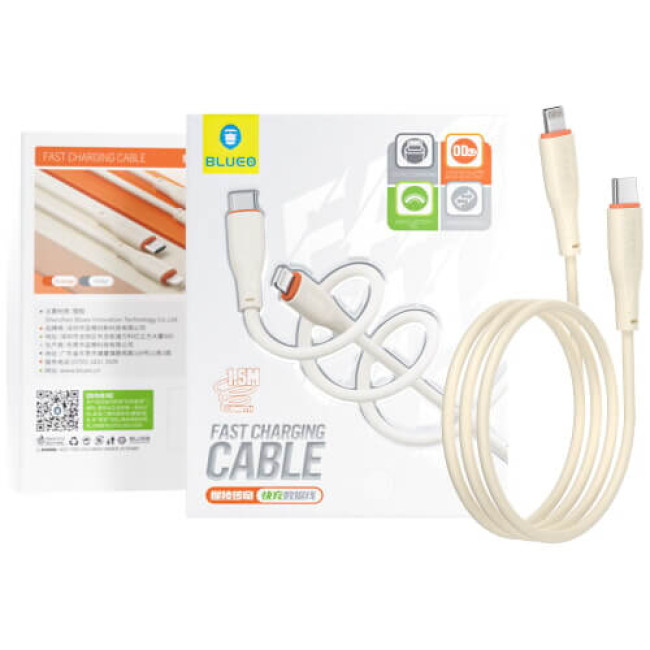 Кабель Blueo Ape Legend USB-C to Lightning Fast Charging Cable Creamy White/Orange (BC5950CL-O)