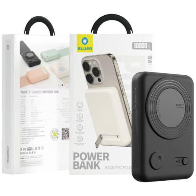 Внешний аккумулятор Blueo Wireless Powerbank with Stand 10000 mAh Black (P010BLK(S))