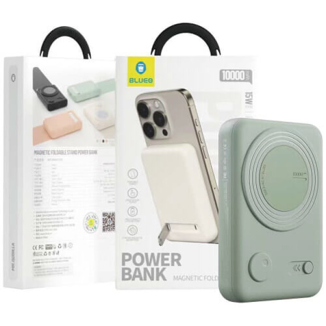 Внешний аккумулятор Blueo Wireless Powerbank with Stand 10000 mAh Mint Green (P010GRN(S))