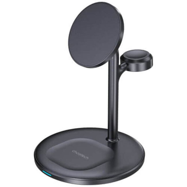 Беспроводное зарядное устройство Choetech Magnetic 3 in 1 magnetic Wireless Charging Stand Black (T585-F-BK)
