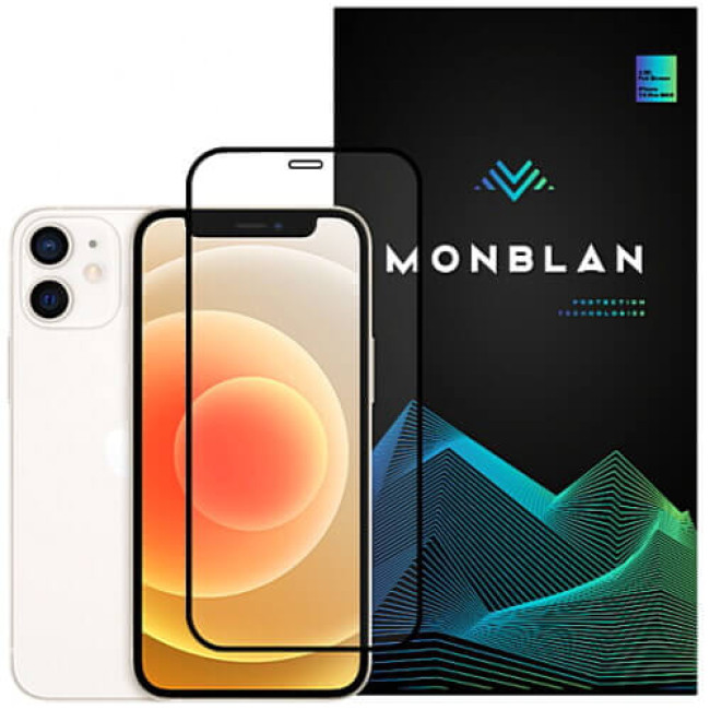 Защитное стекло Monblan for iPhone 12 Mini 2.5D Anti Static 0.26mm (Black)