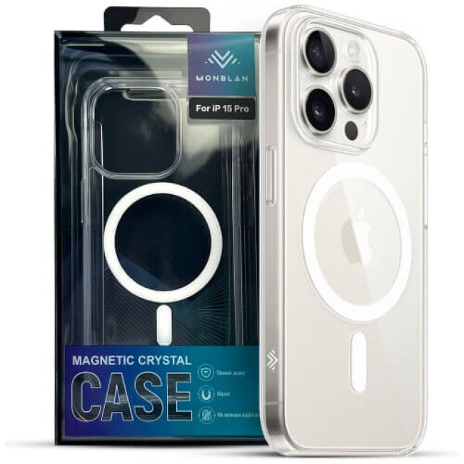 Чехол-накладка Monblan for iPhone 15 Pro with MagSafe Transparent