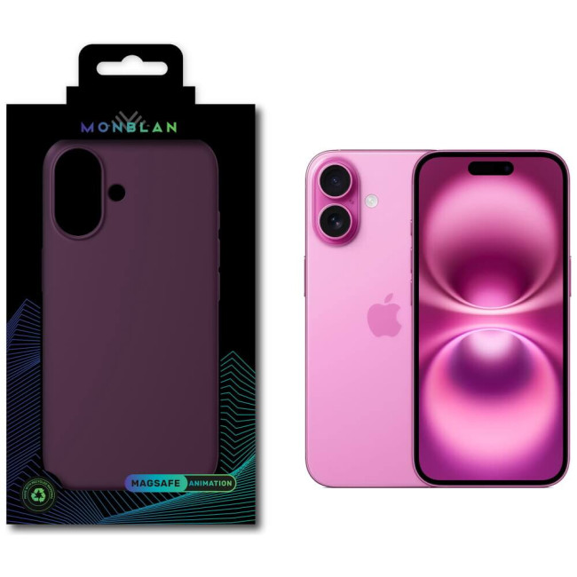 Чехол-накладка Monblan Magnetic Silicone MagSafe for iPhone 16 Plus Plum