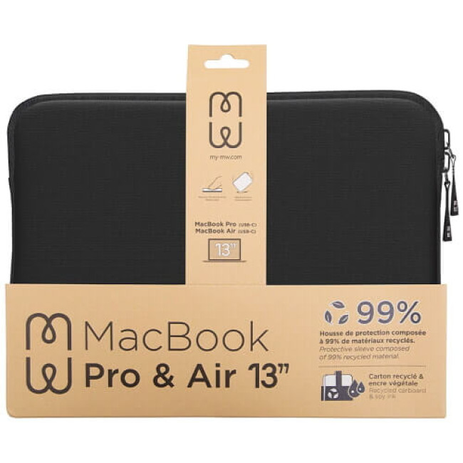Чехол-конверт MW Basics 2Life Sleeve Case Black/White for MacBook Air 15'' M2-M4 (MW-410161)
