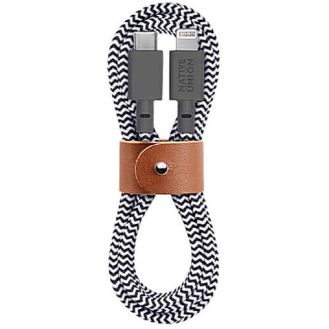 Кабель Native Union Belt Cable USB-C to Lightning Zebra (1.2 m) (BELT-KV-CL-ZEB-2)
