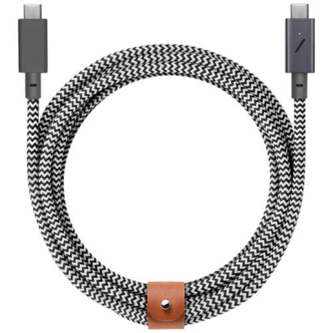 Кабель Native Union Belt Cable USB-C to USB-C Pro 240W Zebra (2.4 m) (BELT-PRO2-ZEB-NP)