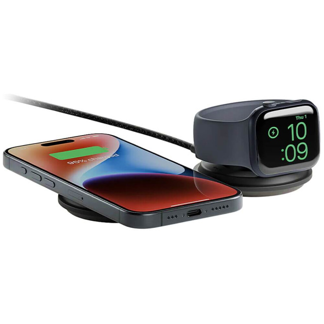 Беспроводное зарядное устройство Native Union Voyage 2-in-1 Qi2 Wireless Charger Black (VOY-2IN1-WL-BLK)