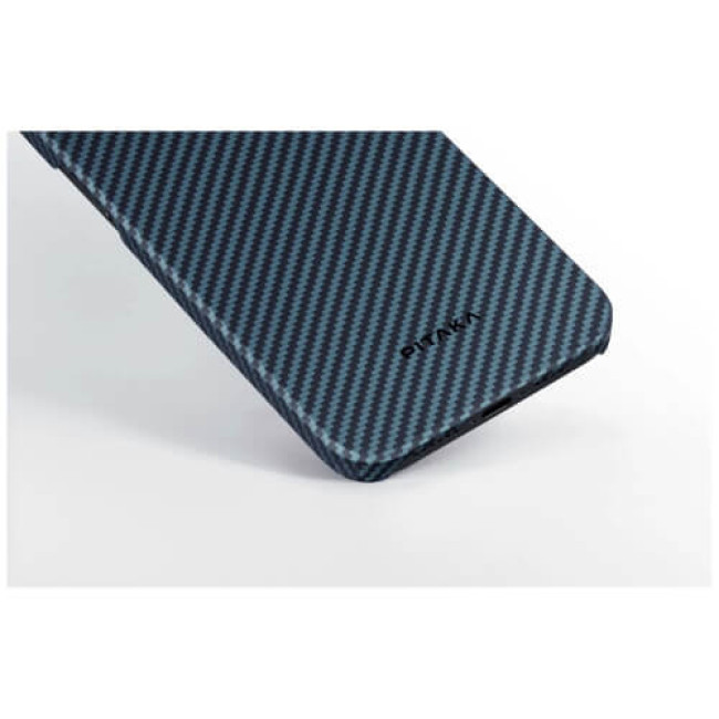 Чехол-накладка Pitaka MagEZ Case 4 for iPhone 15 Pro Max Twill 1500D Black/Blue (KI1508PM)