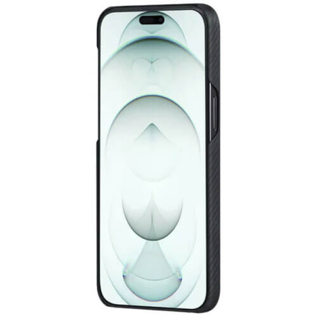 Чехол-накладка Pitaka MagEZ Case 4 Twill 600D for iPhone 15 Pro Black/Grey (KI1501PA)