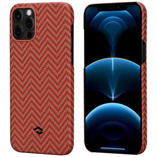 Чехол-накладка Pitaka MagEZ Case Herringbone Red/Orange for iPhone 12 Pro (KI1207P)