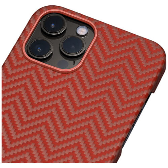 Чехол-накладка Pitaka MagEZ Case Herringbone Red/Orange for iPhone 12 Pro (KI1207P)