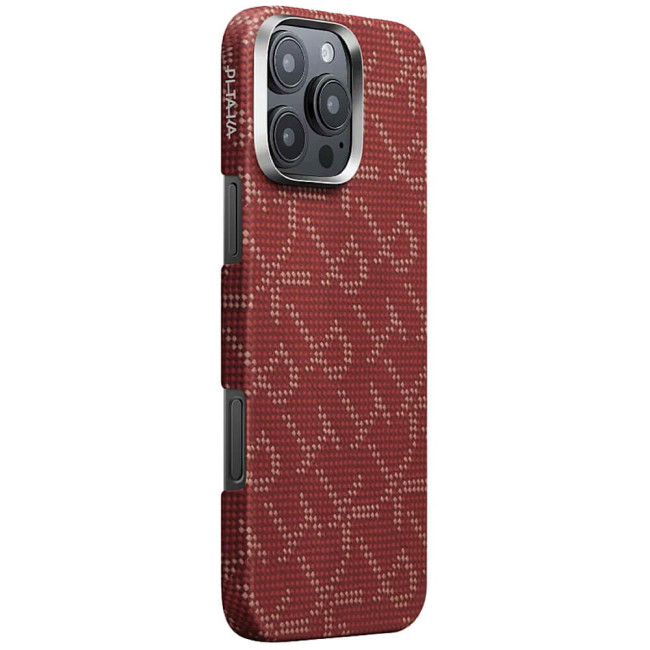 Чехол-накладка Pitaka Tactile Woven Case Monogram Red/Gold for iPhone 16 Pro Max (KI1602PTKP)