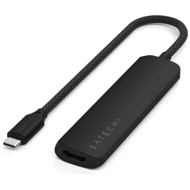 Хаб Satechi 4-in-1 USB-C Slim Multiport Adapter 4K Black (ST-P4SK)