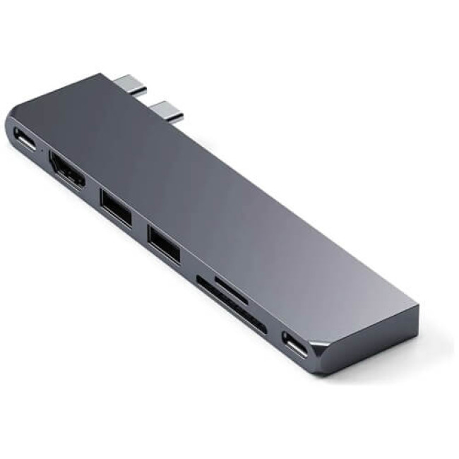 Хаб Satechi Aluminum USB-C Pro Hub Slim Adapter Space Gray (ST-HUCPHSM)