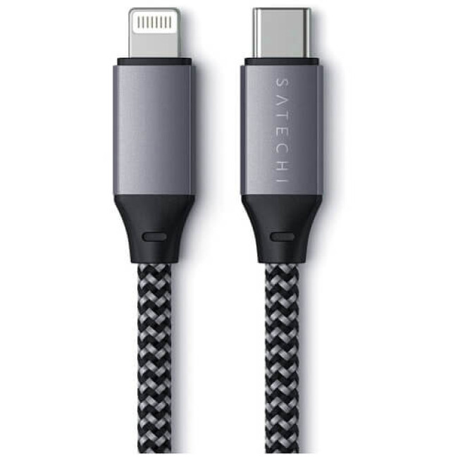 Кабель Satechi USB-C to Lightning Cable Space Gray (25 cm) (ST-TCL10M)