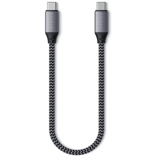 Кабель Satechi USB-C to USB-C Cable 100W Space Gray (25 cm) (ST-TCC10M)