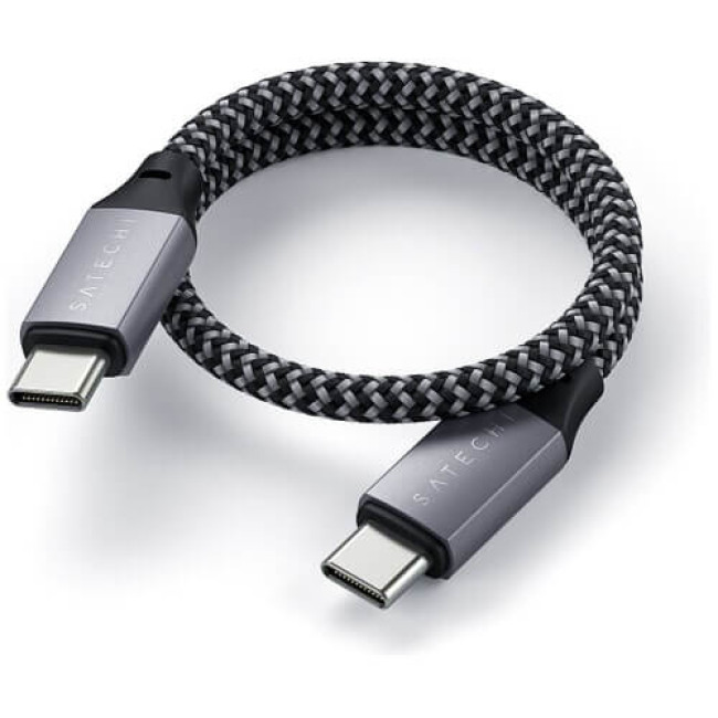 Кабель Satechi USB-C to USB-C Cable 100W Space Gray (25 cm) (ST-TCC10M)