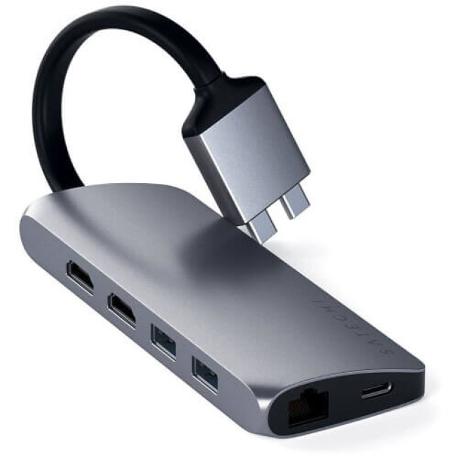 Переходник Satechi Aluminum Type-C Dual Multimedia Adapter Space Gray (ST-TCDMMAM)