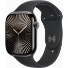Apple Watch Series 10 46mm Slate Titanium Case with Black Sport Band M/L (MWYE3)