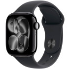 Apple Watch Series 11 42mm Jet Black Aluminium Case with Black Sport Band M/L (MEQU4)