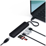 Хаб Satechi Aluminum Type-C Slim Multi-Port with Ethernet Adapter Black (ST-UCSMA3K)
