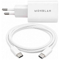 Сетевое зарядное устройство Monblan 30W USB-C + кабель USB-C to USB-C White
