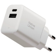 Сетевое зарядное устройство Native Union Fast GaN Charger PD 45W (1 USB-C + 1 USB-A) Port White (FAST-PD45AC-WHT-EU)
