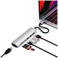 Хаб Satechi Aluminum Type-C Slim Multi-Port with Ethernet Adapter Silver (ST-UCSMA3S)