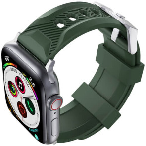 Ремешок AhaStyle Premium Silicone Rugged Design Band for Apple Watch 42/44/45 mm Middle Green