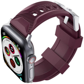 Ремешок AhaStyle Premium Silicone Rugged Design Band for Apple Watch 42/44/45 mm Burgundy