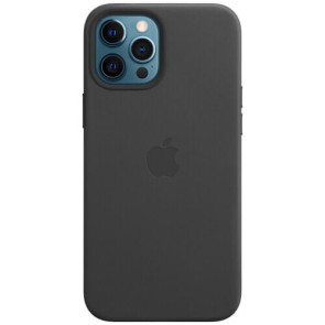 Чехол-накладка Apple iPhone 12 Pro Max Leather Case with MagSafe Black (MHKM3)