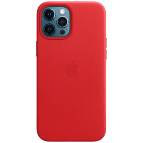 Чехол-накладка Apple iPhone 12 Pro Max Leather Case with MagSafe (PRODUCT)RED (MHKJ3)