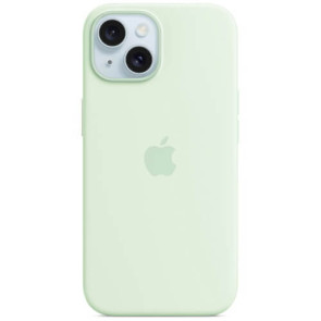 Чехол-накладка Apple iPhone 15 Silicone Case with MagSafe Soft Mint (MWNC3)