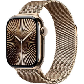 Apple Watch Series 10 46mm Gold Titanium Case with with Gold Milanese Loop M/L (MX003)