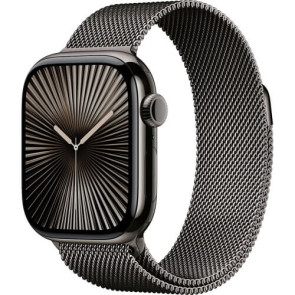 Apple Watch Series 10 46mm Slate Titanium Case with Slate Milanese Loop M/L (MWYW3)