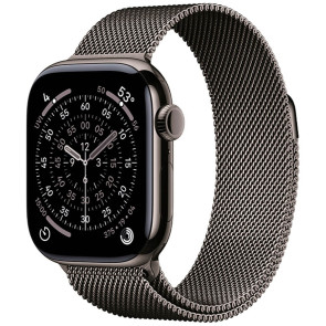 Apple Watch Series 11 46mm Slate Titanium Case with Slate Milanese Loop M/L (MFD44)