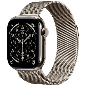 Apple Watch Series 11 46mm Natural Titanium Case with Natural Milanese Loop S/M (MFCY4)