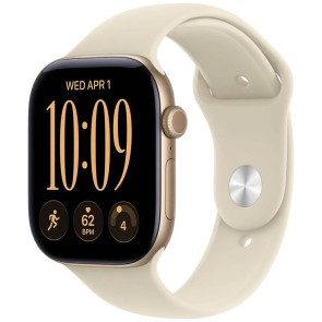 Apple Watch Series 12 46mm Light Gold Aluminum Case with Sand Sport Band M/L (MJEP4)