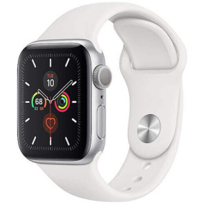 б/у Apple WATCH Series 5 40mm GPS Silver Aluminium Case with White Sport Band (MWV62) (Среднее состояние)