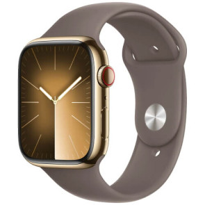 Apple Watch Series 9 GPS + Cellular 45mm Gold Stainless Steel Case with Clay Sport Band M/L (MRMT3)